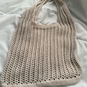 Knitted beige bag